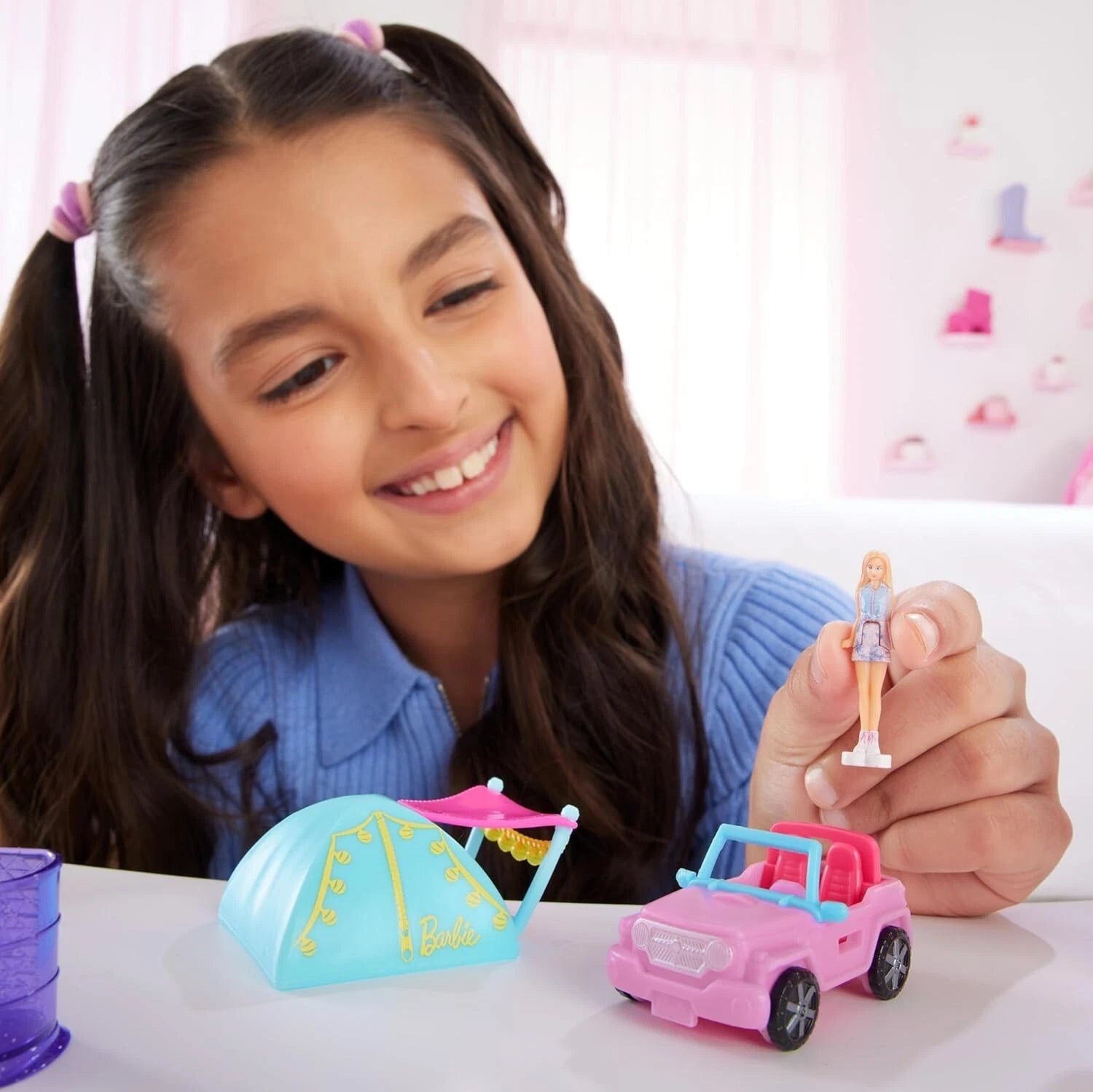 Mini Barbie Land Collectible Playset With 1.5-Inch Doll And SUV image 1