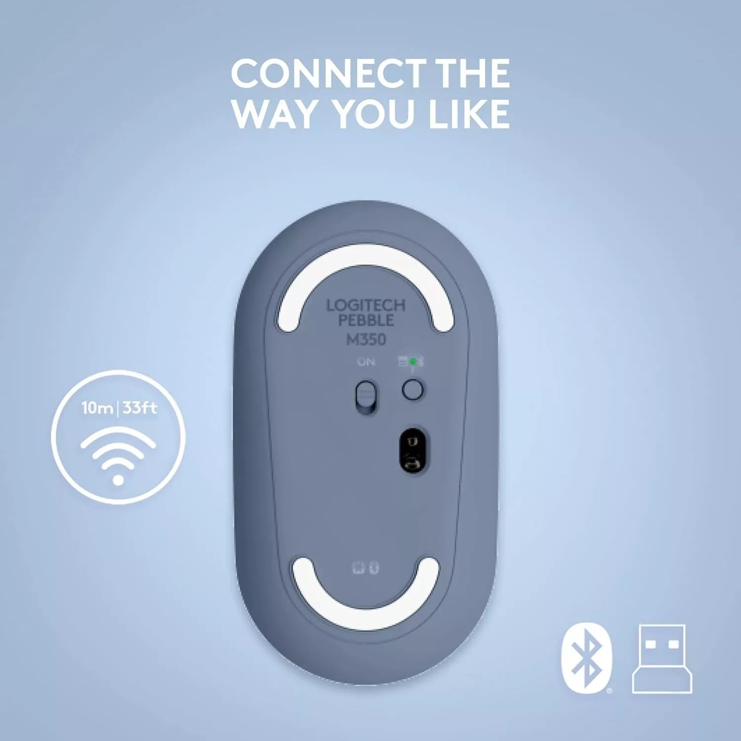 Logitech Pebble Wireless Mouse, Bluetooth, Blueberry image 4