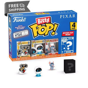 Funko Pop Bitty: Disney Pixar 4-Pack Wall-E, EVE, Remy, & Mystery Figure image 0