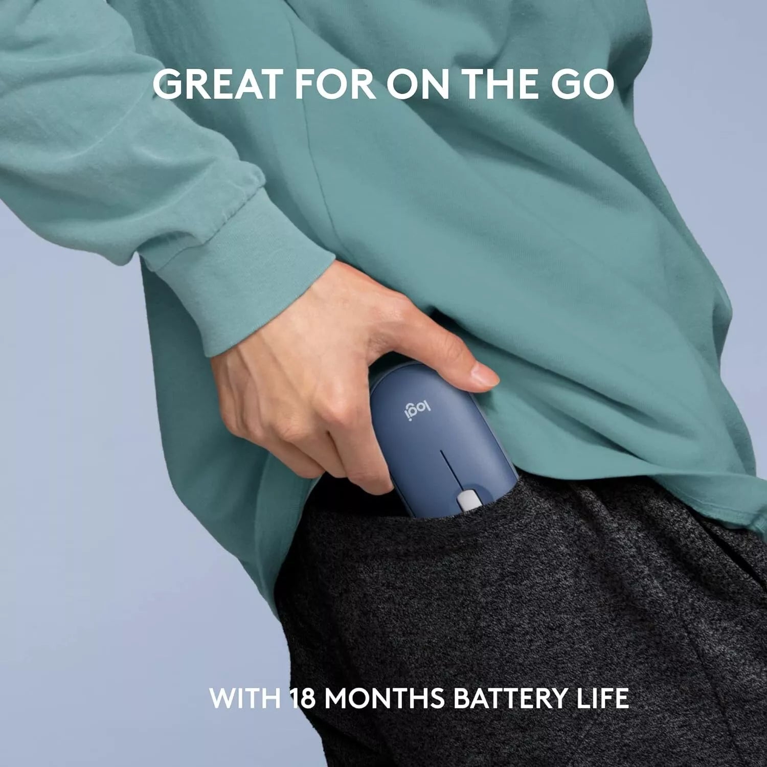 Logitech Pebble Wireless Mouse, Bluetooth, Blueberry image 5