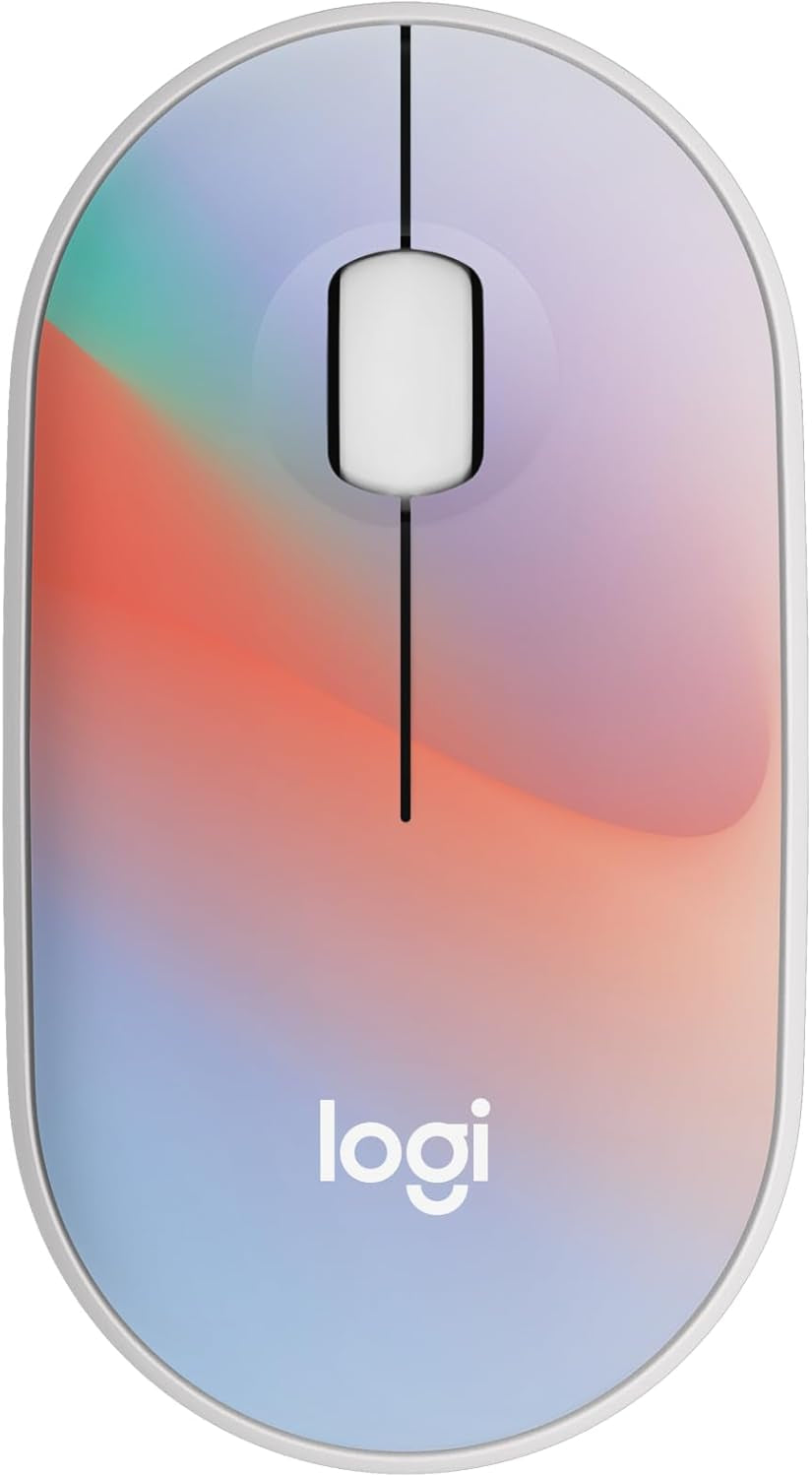 M340 Wireless Mouse with Limited Edition Prints, USB Receiver and Silent Clicks, Portable Wireless Mouse for Laptop, PC, Windows, Chrome, Surface, Sheer Dream - Optical - Wireless - 32.81 Ft