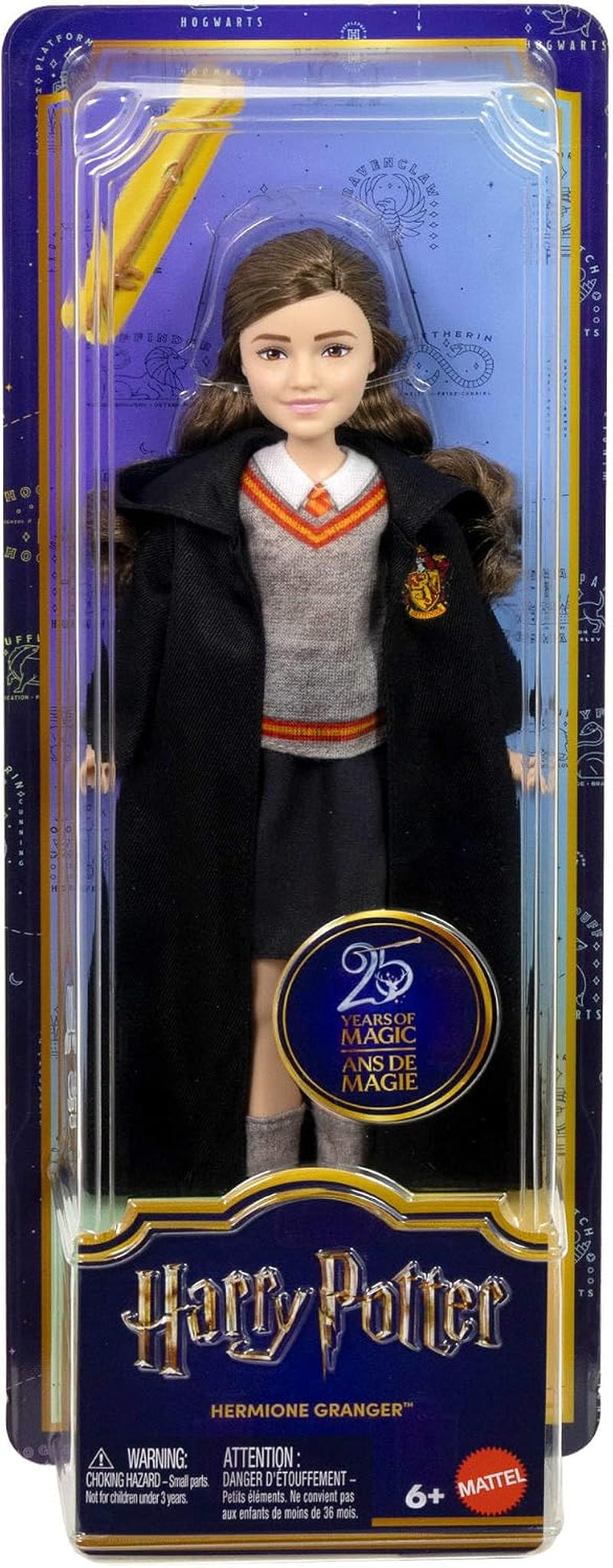 Harry Potter Toys, Hermione Granger Fashion Doll in Removable Signature Hogwarts Uniform with Wand Accessory, Inspired by the Movie, JGM19