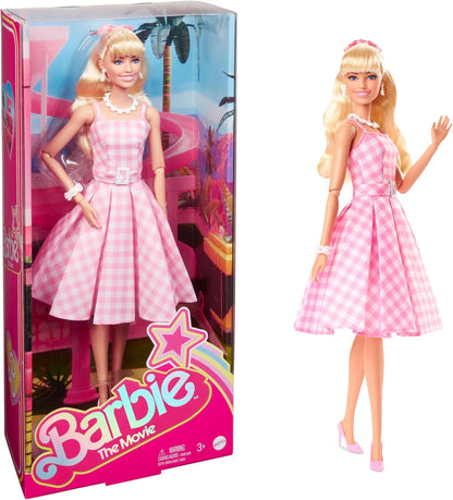 Barbie Movie Doll – Margot Robbie Pink Gingham Dress & Daisy Necklace image 0