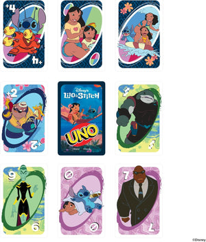 UNO Disney’S Lilo and Stitch Card Game for Kids, Adults & Family with Deck & Special Rule Inspired by the Movie, JCC10