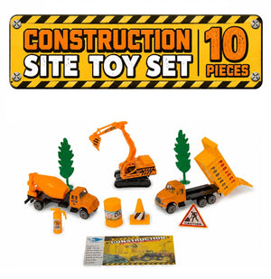 Big Daddy Construction Site Toy Set | 10 Pieces | 1:87 Scale Vehicles & Accessories