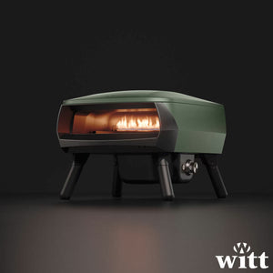 Witt Piccolo Rotante Gas Powered 13" Pizza Oven 5 Piece Bundle in Green