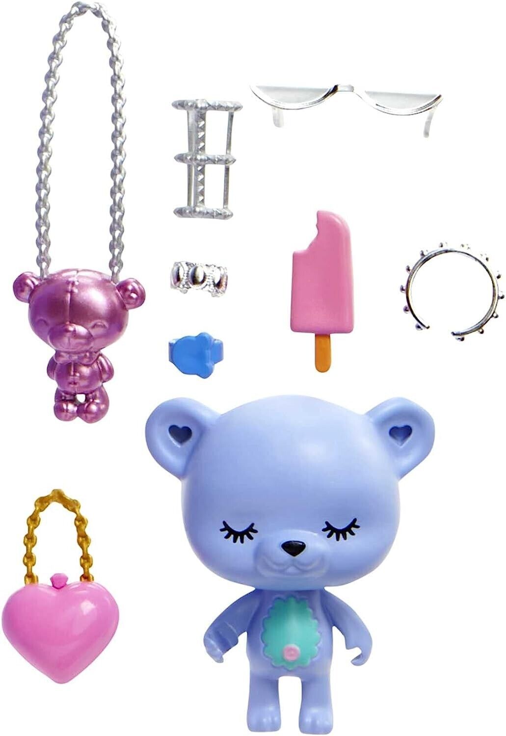 Barbie Extra Fancy Doll in Teddy-Print Gown Teddy Bear Pet, Extra Long Hair image 2