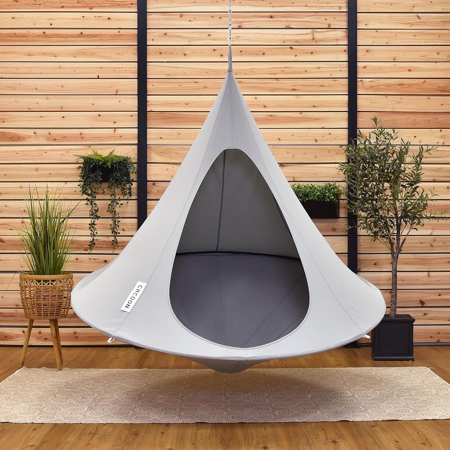 Vivere Double Cacoon Hanging Chair – 2-Person Hammock Pod Indoor & Outdoor image 2