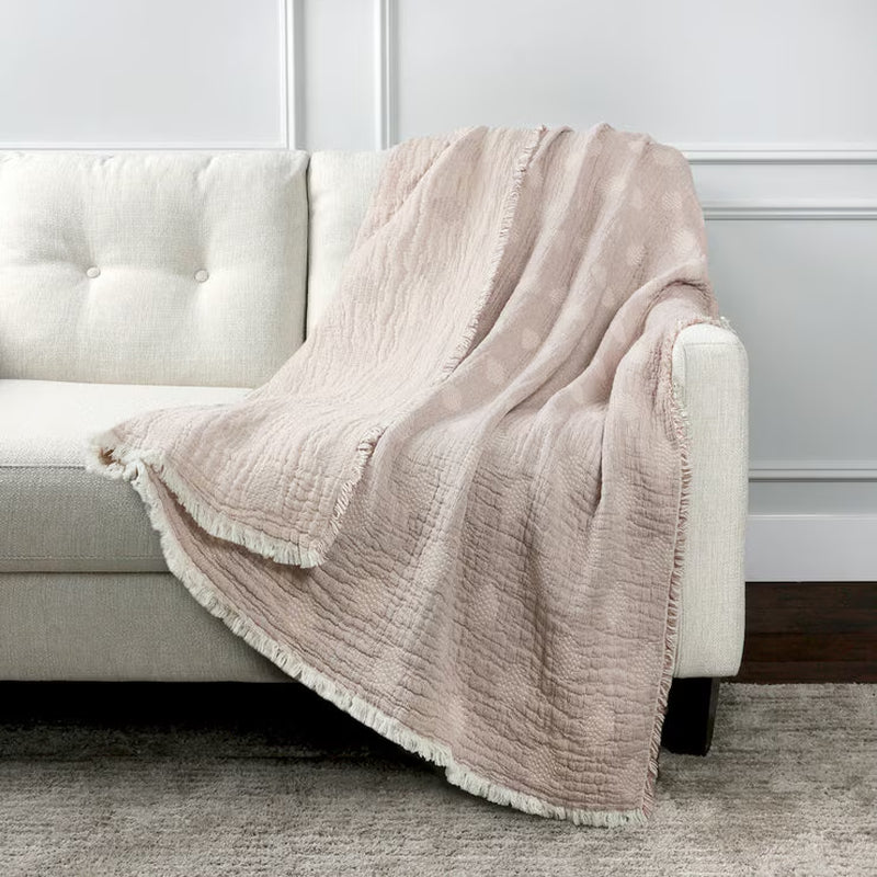 Life Comfort Reversible 100% Cotton Gauze Throw in 4 Colours, 127 X 162 Cm