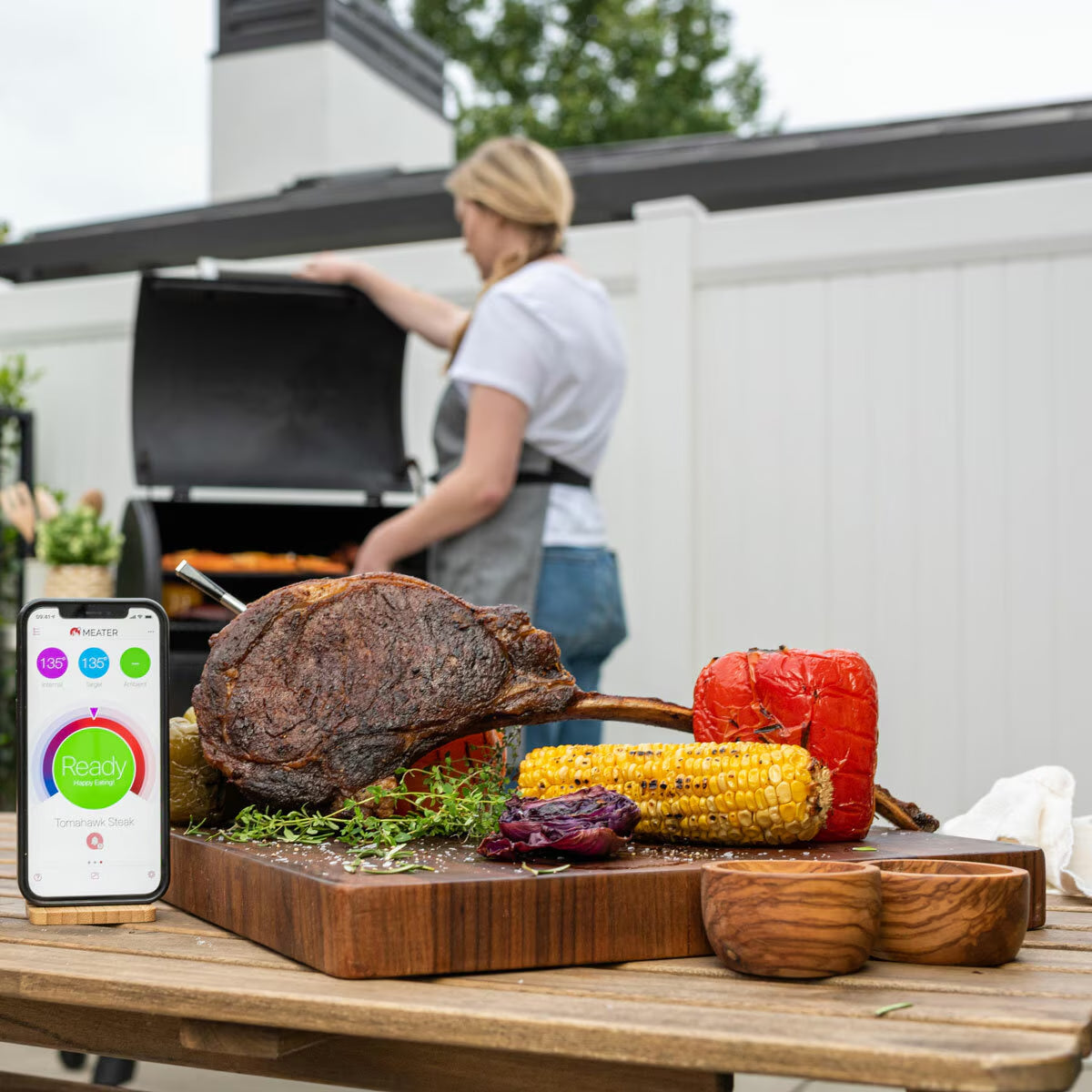 MEATER plus Wireless Meat Thermometer in Walnut
