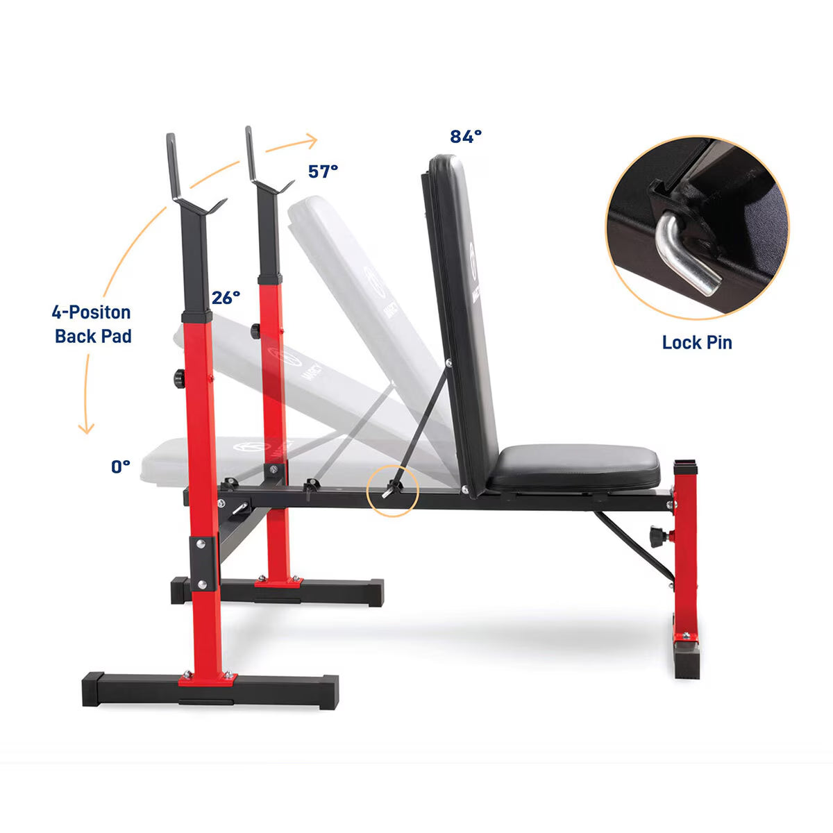 Marcy MWB-5511 Standard Weight Bench with Accessories