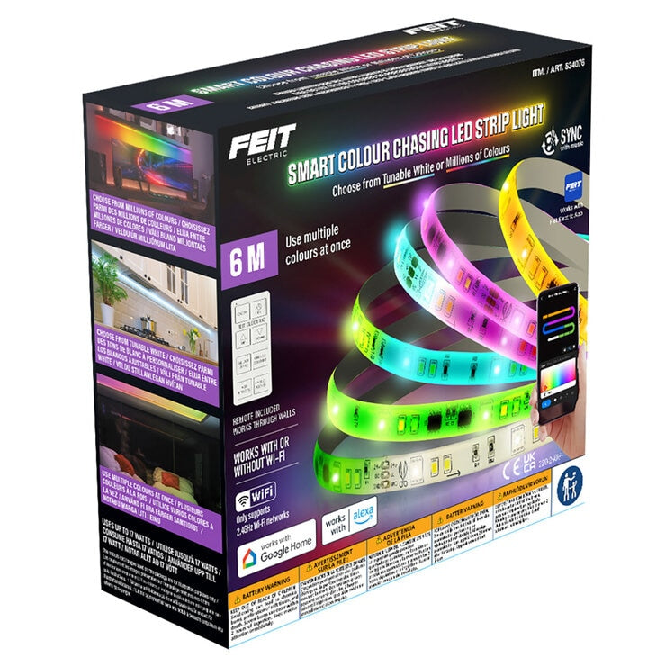 Feit Smart LED Colour Chase Strip Lights 19.6ft (6m) image 0