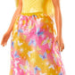 Barbie Royal Doll with Brightly Highlighted Fantasy Hair, Colorful Accessories, Yellow Ombre Bodice and Butterfly-Print Skirt, HRR09