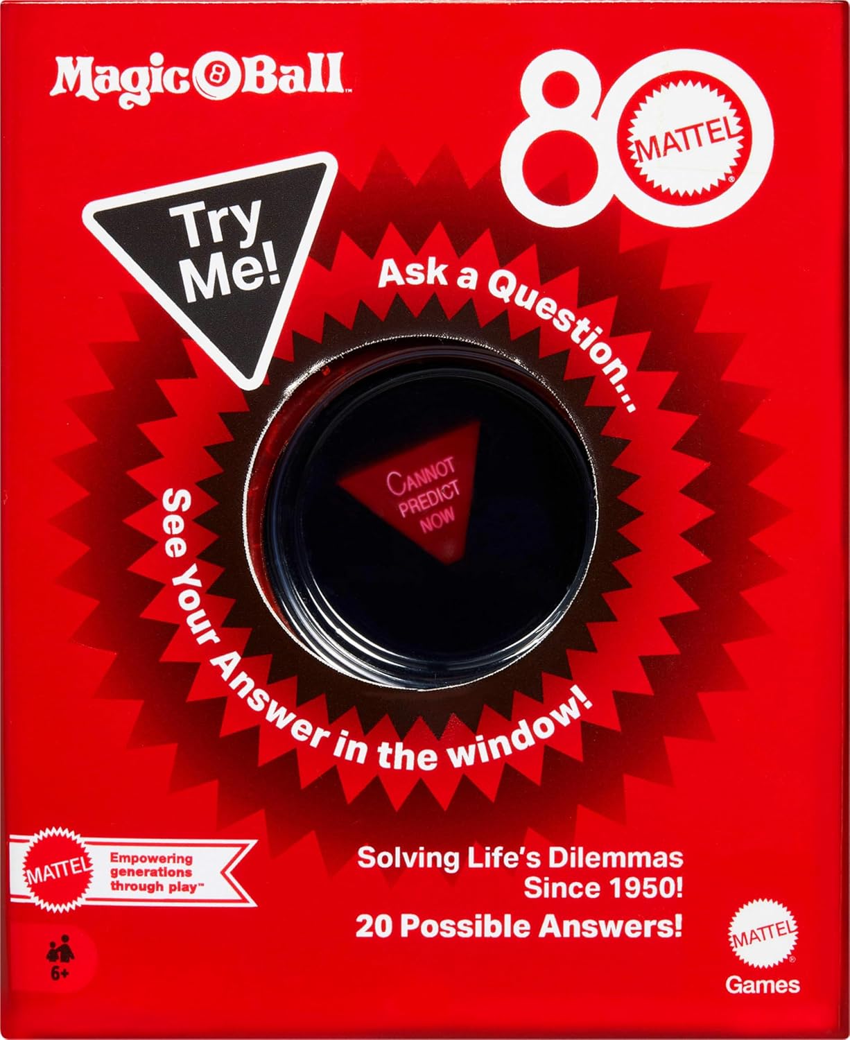 Magic 8 Ball Mattel 80th Anniversary Edition Novelty Game image 4