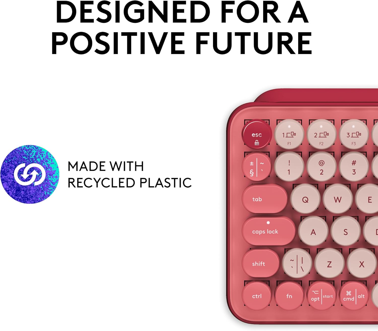 Logitech POP Mechanical Wireless Keyboard with Emoji Keys – Rose image 10