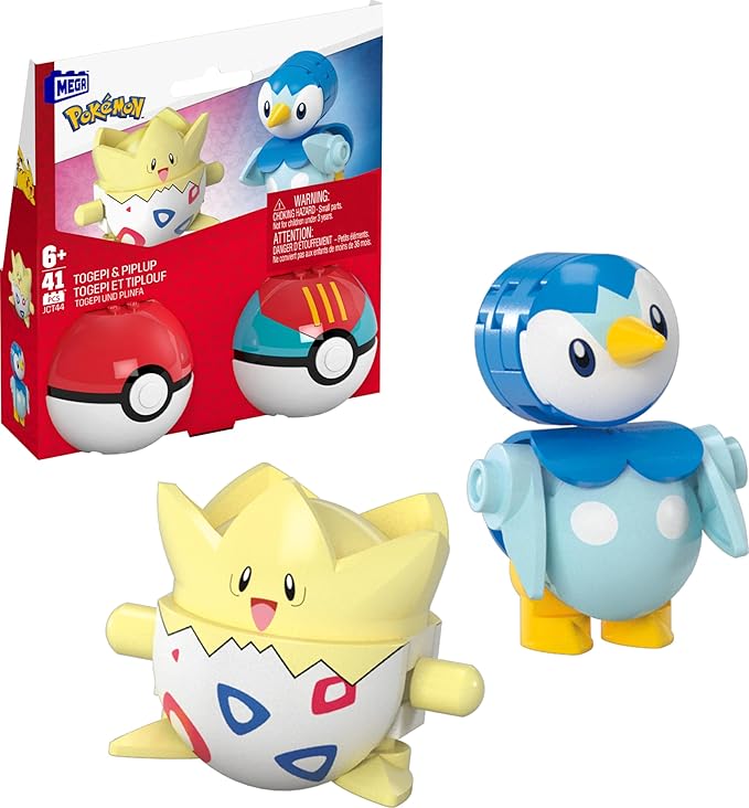 MEGA Pokémon Poké Ball 2‑Pack Building Set – Togepi & Piplup image 0