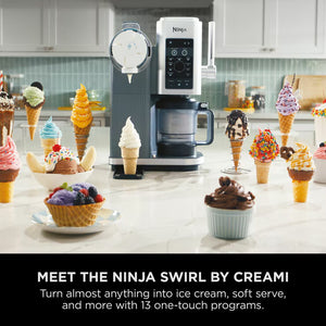 Ninja Swirl by Creami 13-In-1 Soft Serve & Ice Cream Maker, NC701UK