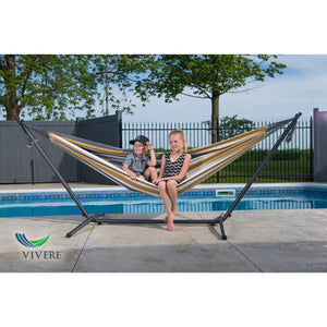 Vivere Cotton Hammock with Steel Frame and Premium Carry Bag (9 Ft) image 1