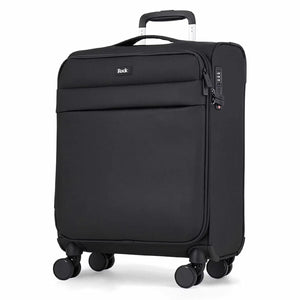 Rock Harper 2 Piece Softside Cabin and Holdall Luggage Set in Black