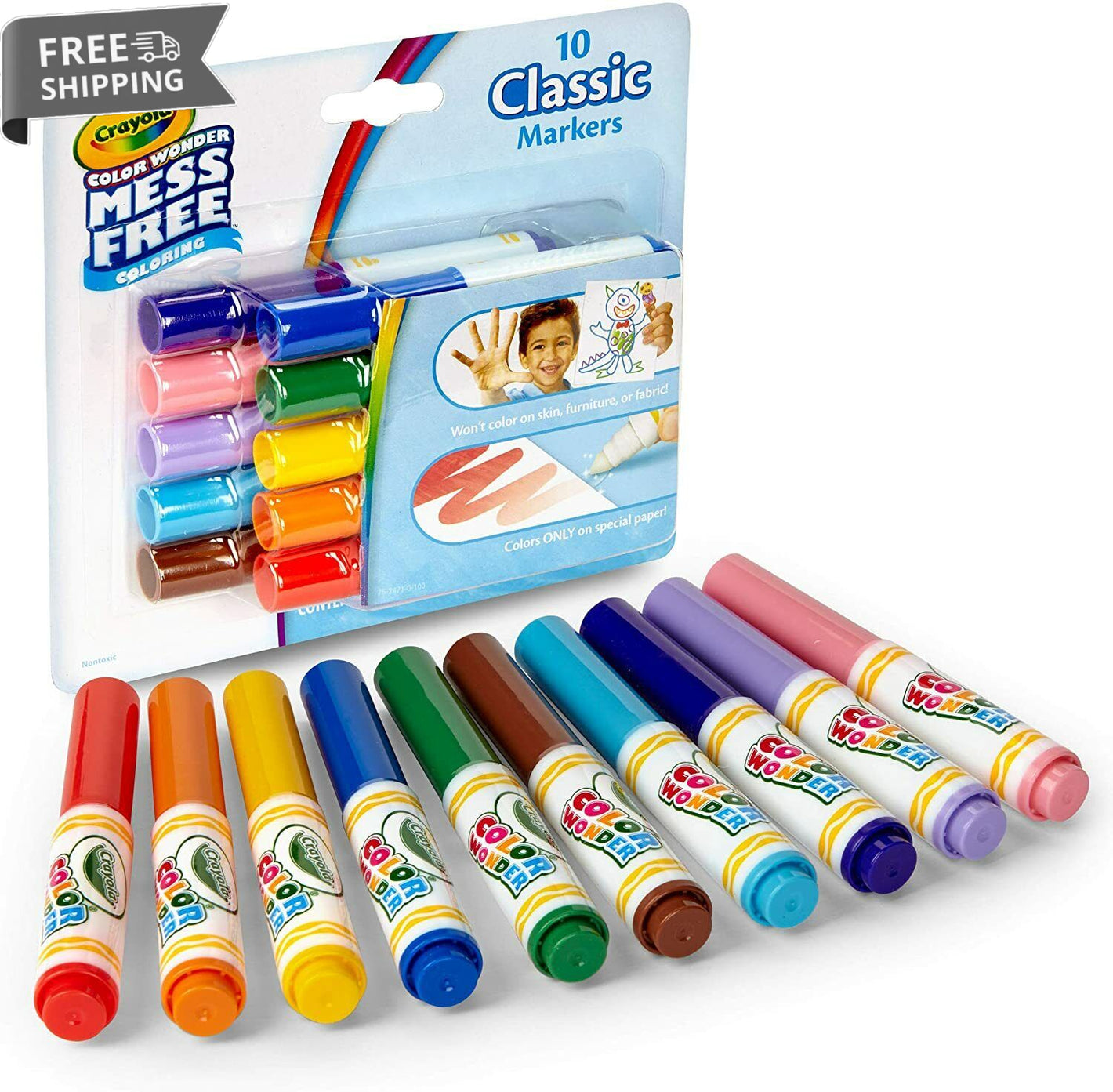 Crayola Color Wonder 10 Mini Markers Classic Colours image 0