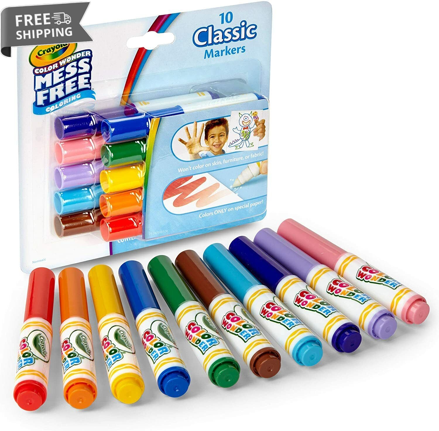 Crayola Color Wonder 10 Mini Markers Classic Colours image 0