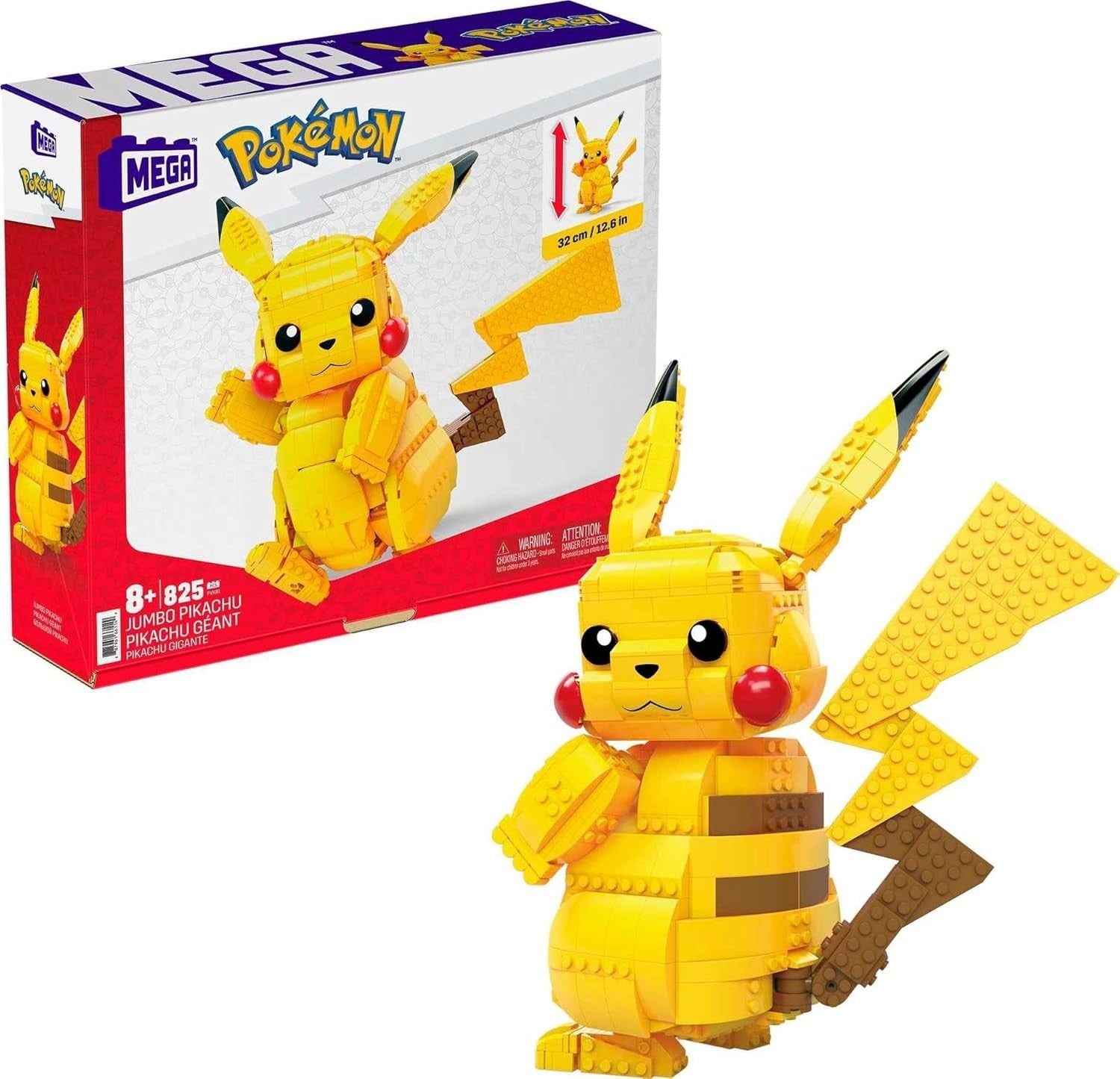 MEGA Pokémon Jumbo Pikachu Building Set – 825 Pieces, 30.5cm Tall image 0