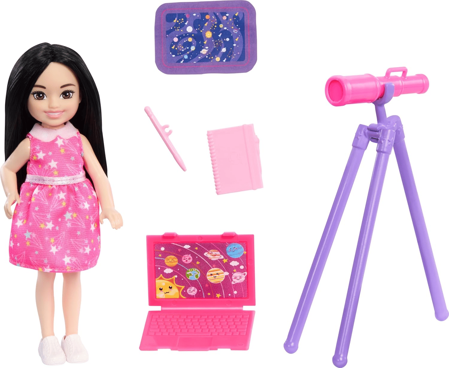 Barbie Chelsea Astronomer Small Doll Set with Telescope and Accessories image 0