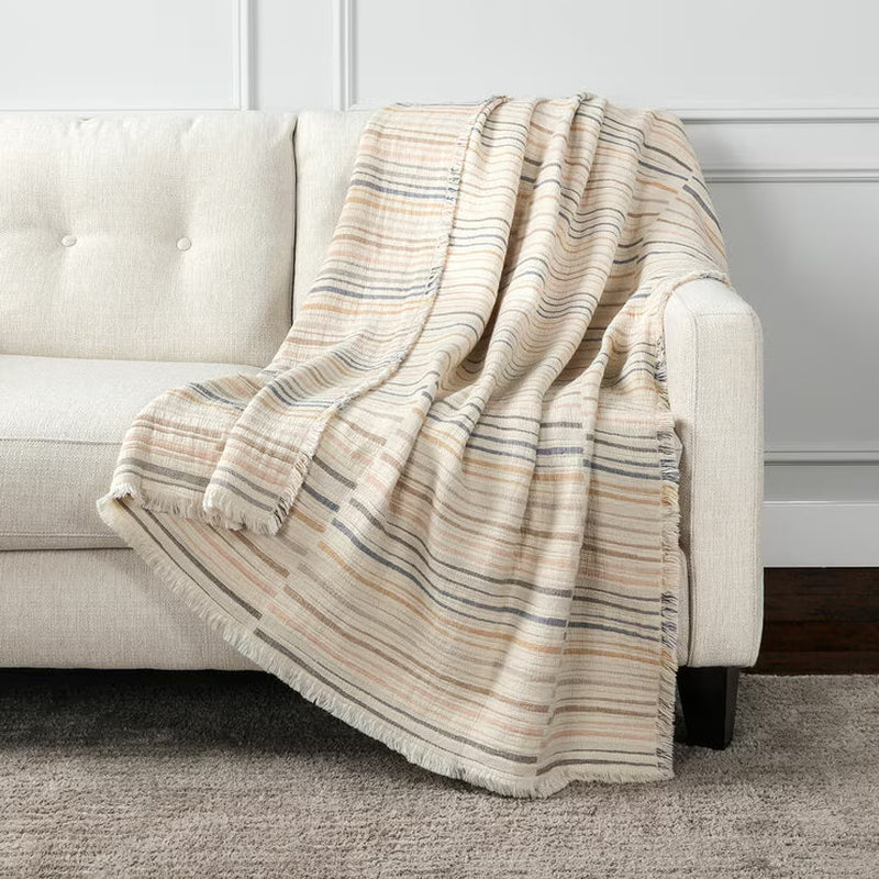 Life Comfort Reversible 100% Cotton Gauze Throw in 4 Colours, 127 X 162 Cm