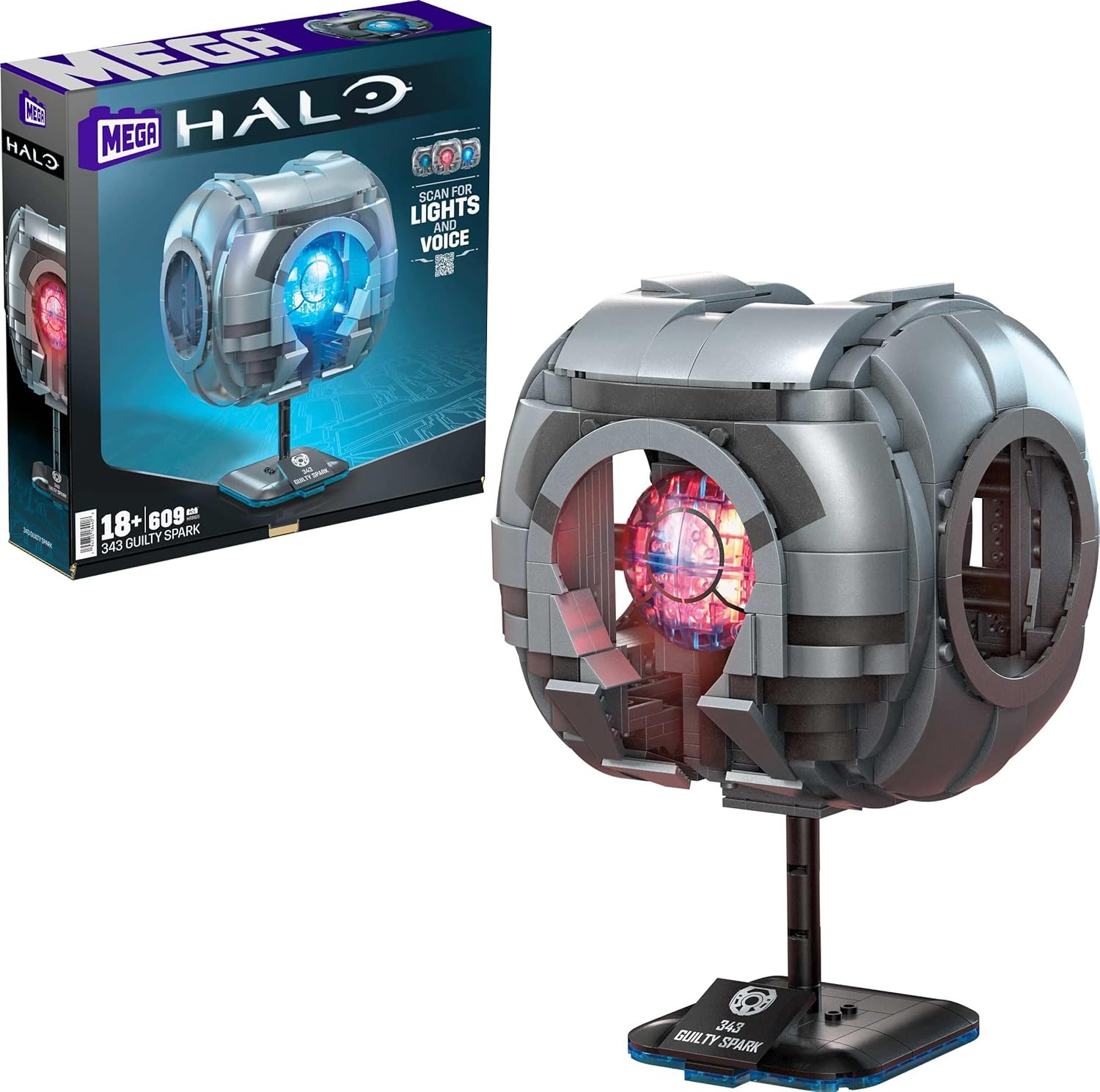 MEGA Halo 343 Guilty Spark Buildable Model with Lights image 0