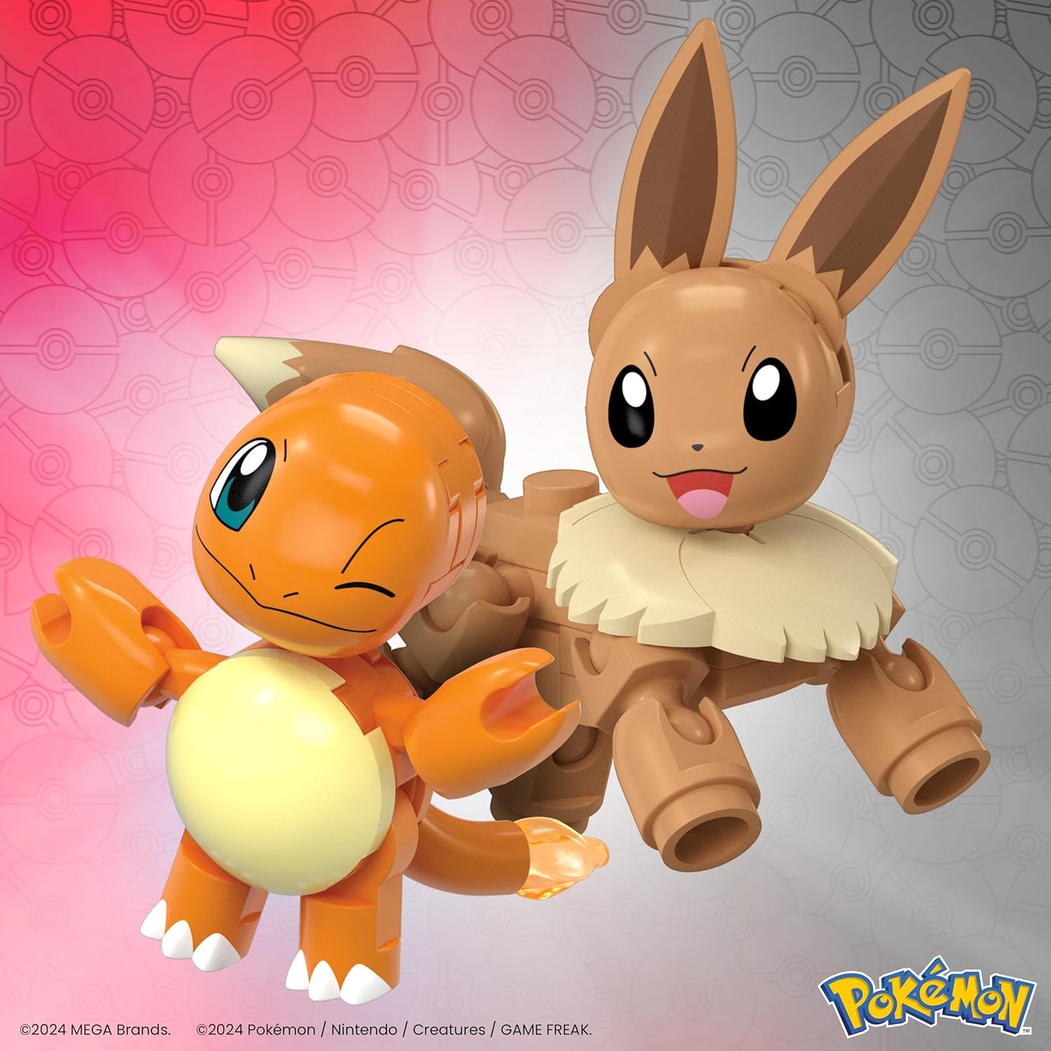 MEGA Pokémon Poké Ball 2‑Pack Building Set – Charmander & Eevee image 1