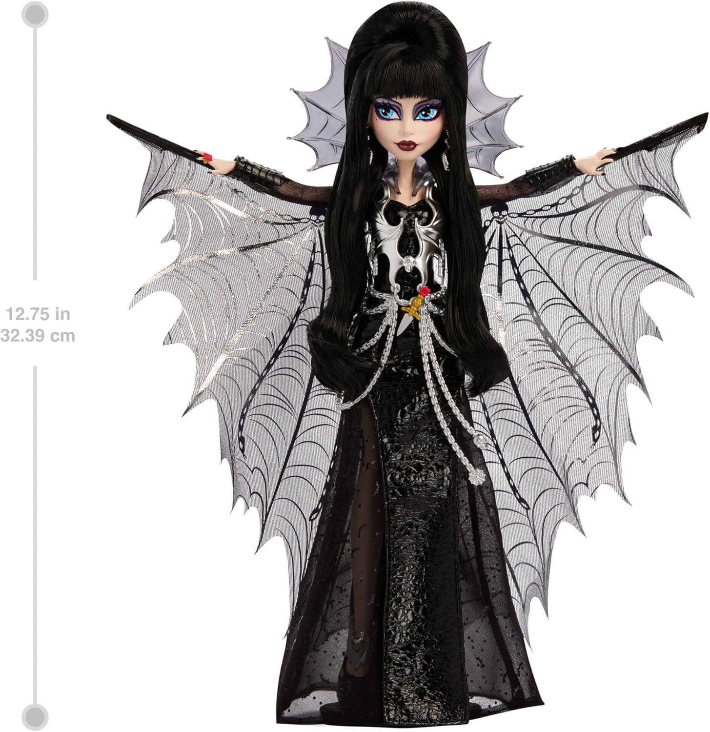 Monster High Elvira Collectible Doll – Black Faux Leather Outfit image 2