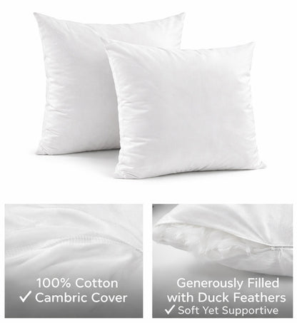 20x20” Duck Feather Cushion Pillow (50x50cm) – Cotton Cover Cushion Inners
