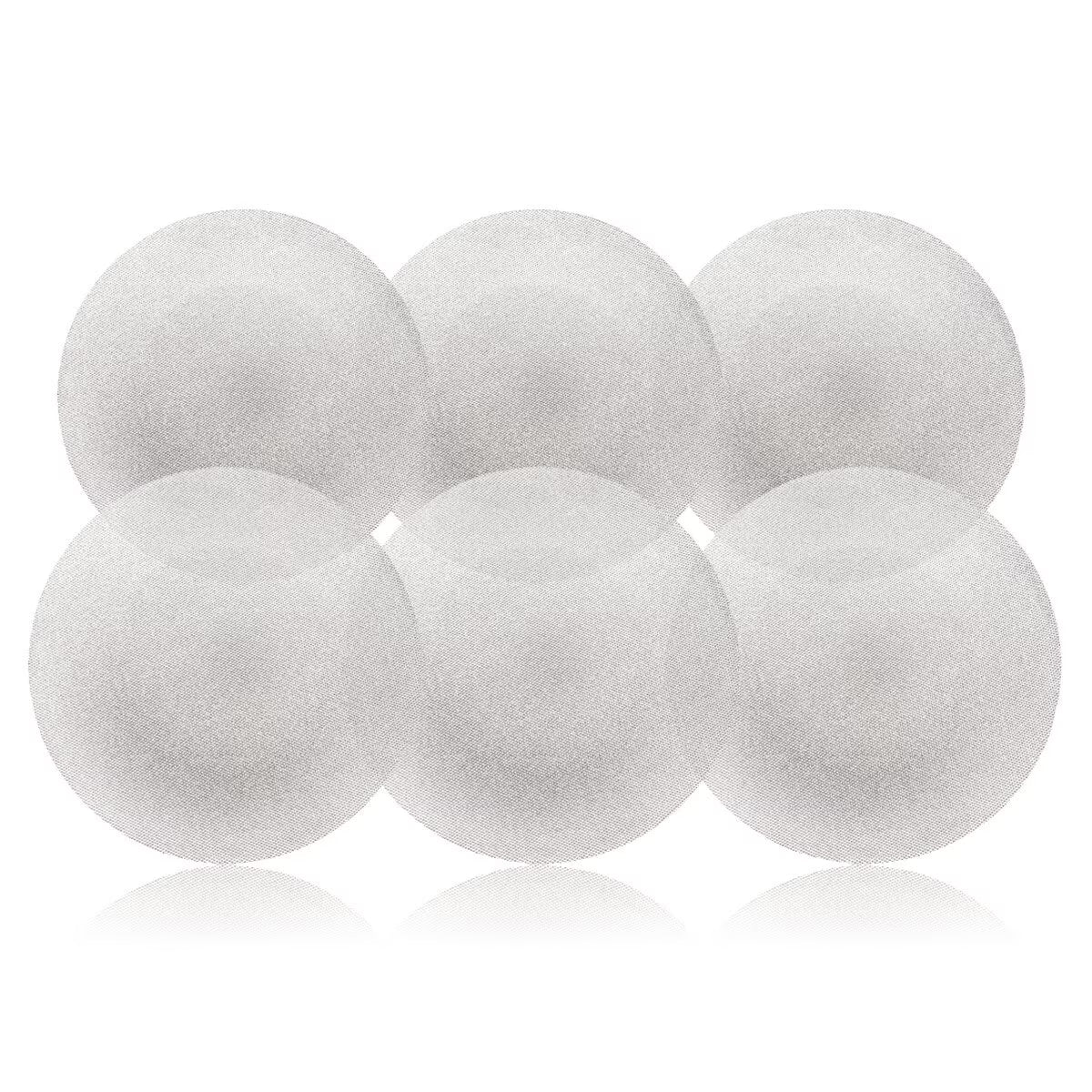 Luigi Bormioli Glass Glitter Charger Plate 6 Pack, Silver image 0