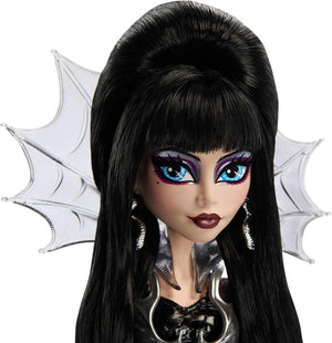 Monster High Elvira Collectible Doll – Black Faux Leather Outfit image 0