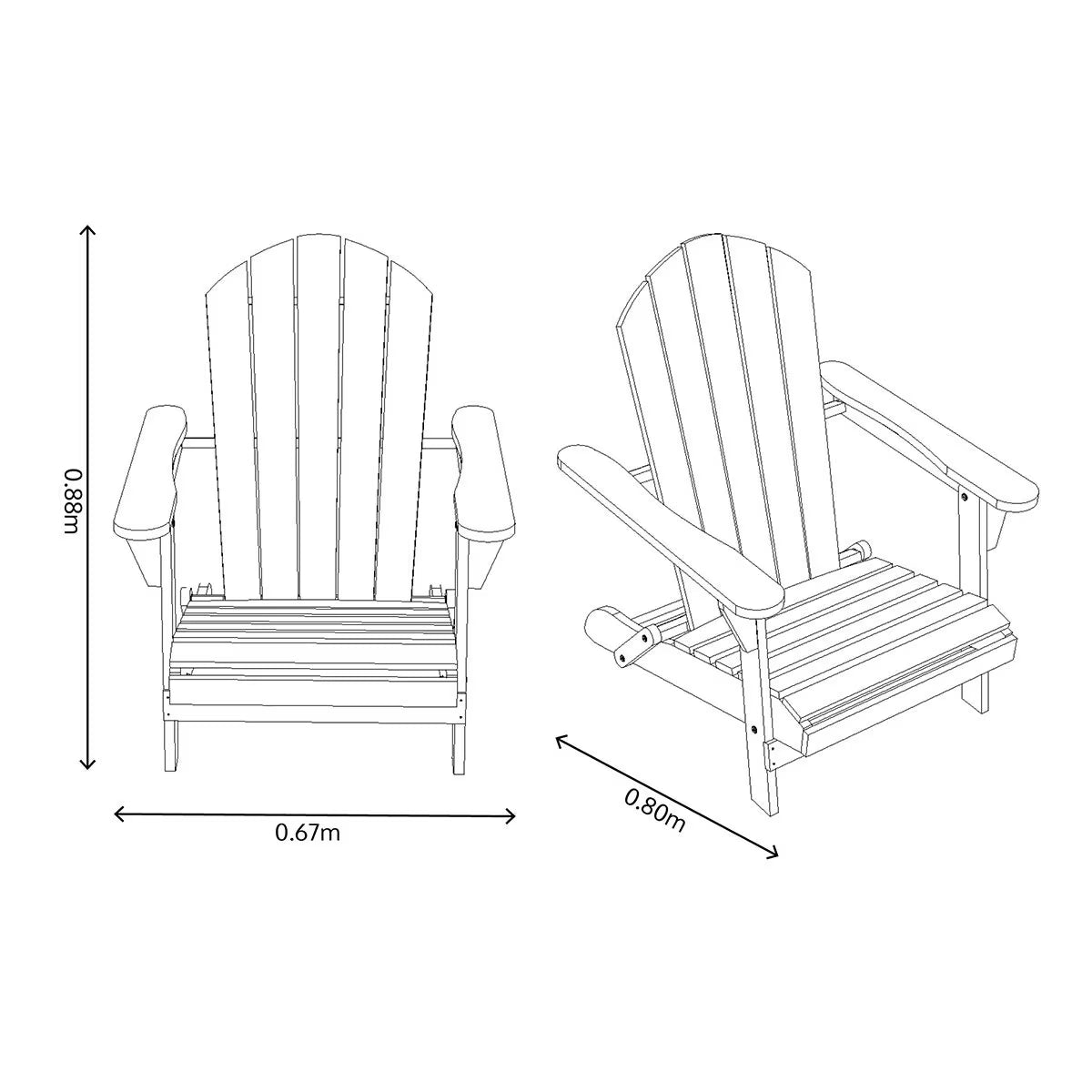 Zest Jasmine Folding Acacia Wood Adirondack Chair in Light Grey - Set of 2 image 1