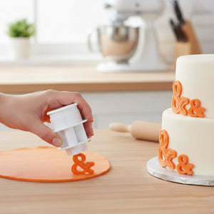 Cake Star Plastic Ampersand Cutters – Large & Small – White image 1