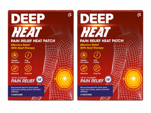 Deep Heat Pain Relief Heat Patches | 8 Patches (2 x 4) | 16hr Relief | Air-Activated | Drug-Free