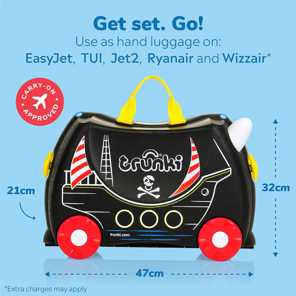Trunki Ride on Hardside Case, Pedro the Pirate Ship image 4
