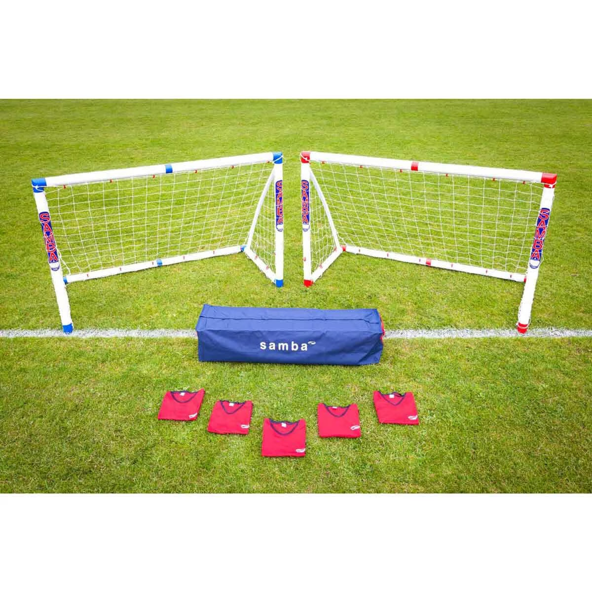 Samba 6' X 4' Football Goal Set with Carry Bag and Bibs image 0