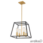 Artika Carter Square Black and Gold Chandelier Light (Without Bulbs) image 0