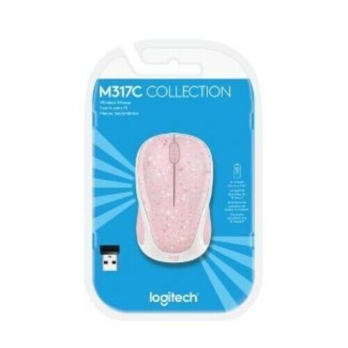 Logitech Mouse Beautiful pink/White Rose Splash M317 Wireless image 3