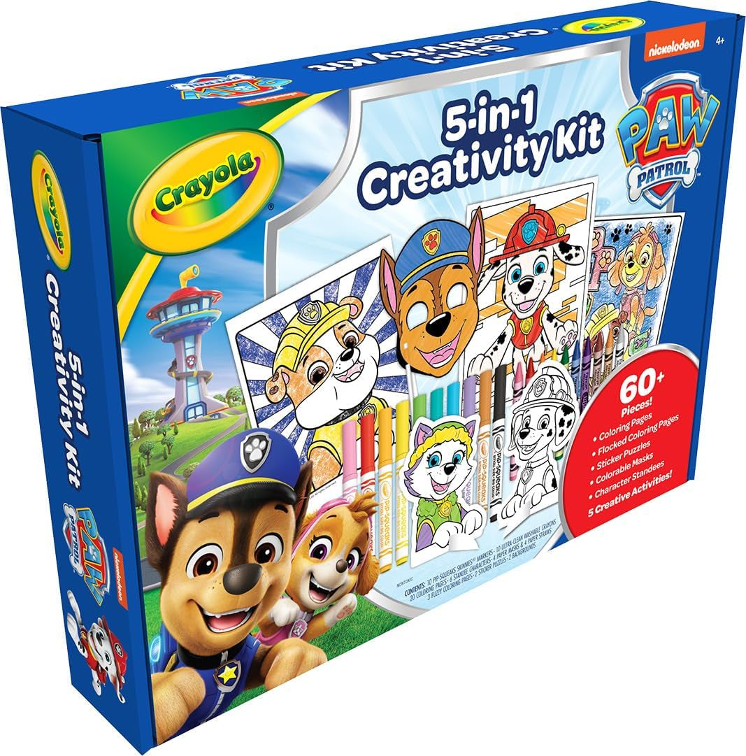 PAW Patrol Art Kit (60+Pcs), Art Set for Kids, PAW Patrol Toys & Gifts, PAW Patrol Coloring Set, Gift for Boys & Girls, Ages 4+