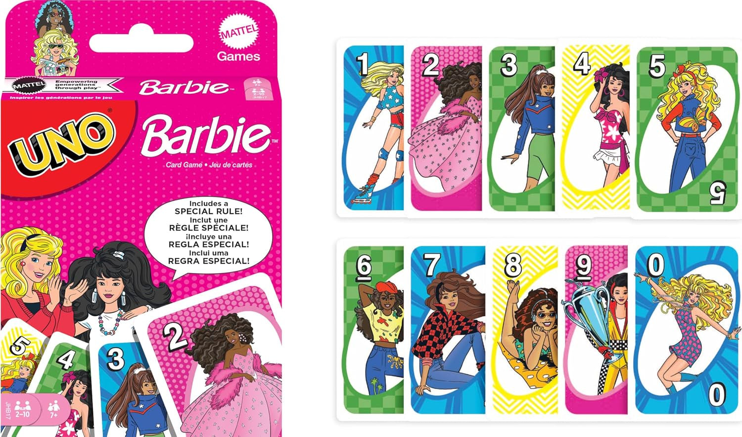 UNO Barbie Card Game with Special "Hi, Barbie!" Rule for Children, Adults & Family Nights, Game Nights, Travel, Camping & Parties