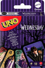 UNO Wednesday Card Game for Kid, Adult & Family Nights, Parties, Travel & Camping, Toy Collectible Inspired by the Series, JHB18
