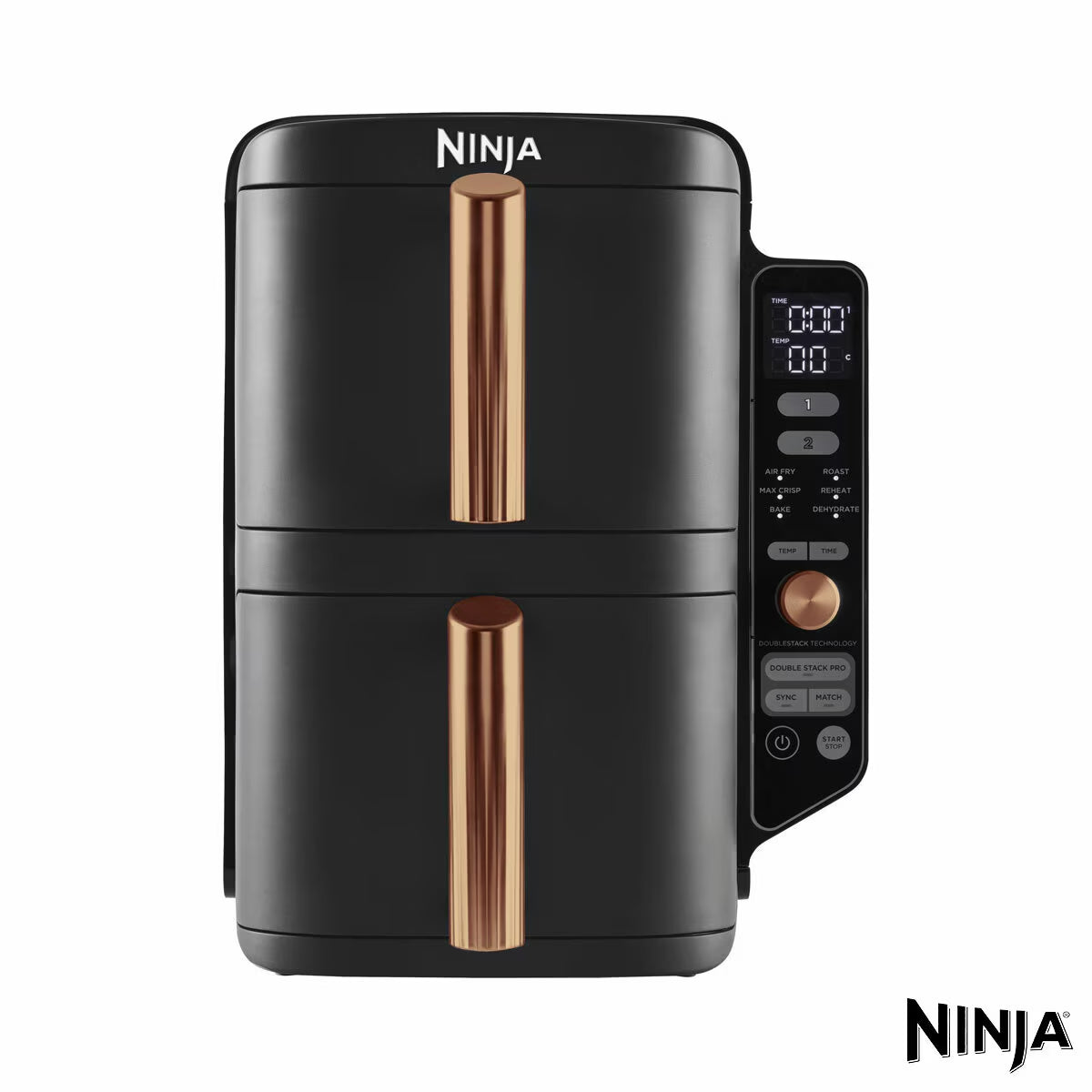 Ninja SL400UKCP Double Stack XL 9.5L Air Fryer in Black/Copper