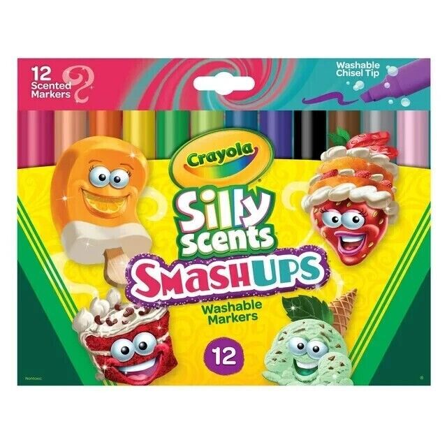 Crayola Silly Scents Smash Ups Markers 12 Count Scented Art Tools Assorted Color image 0