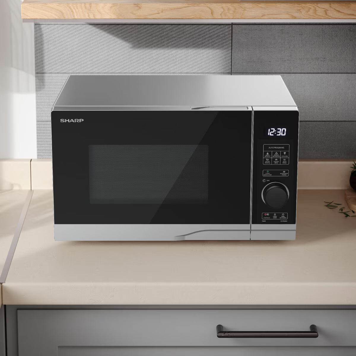 Sharp 20 Litre 700W Solo Digital Microwave, YC-PS204AU-S