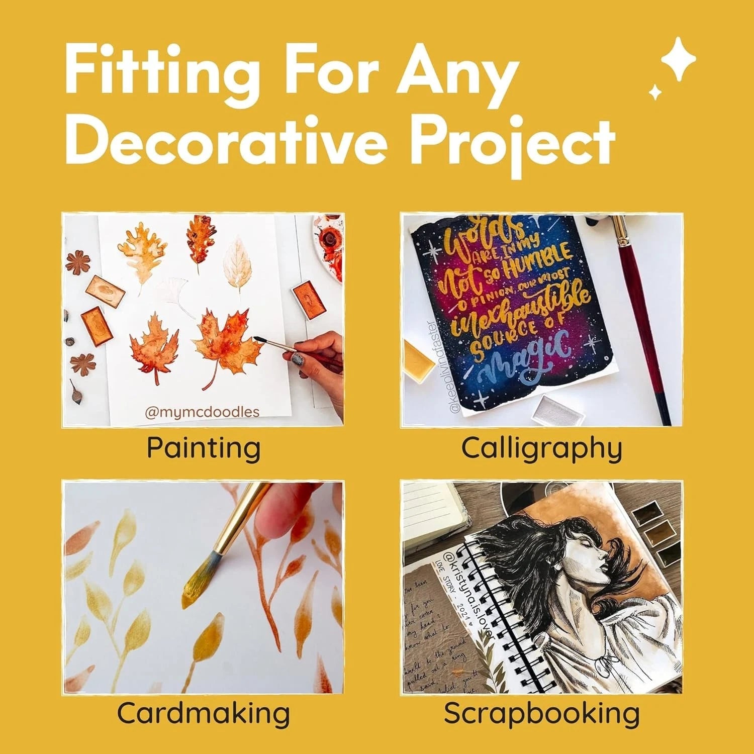 Komorebi Metallic Watercolor Paint Set – Six Shimmery Colours, Portable Box image 10