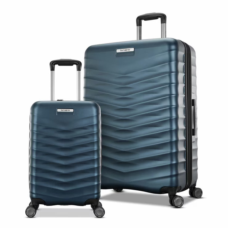 Samsonite Precision DLX 2 Piece Hardside Expandable Spinner Luggage Set in Black
