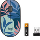 Logitech M340 Silent Wireless Mouse with Floral Leaves Design